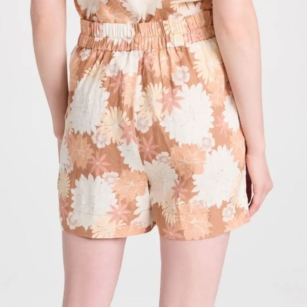 Faherty Sands Linen Shorts Floral Neutral  - Size M - Picture 5 of 5